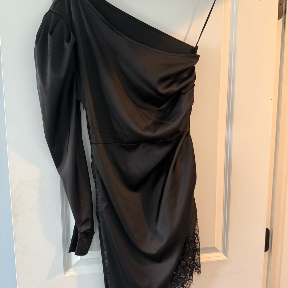 Black One-Shoulder Party Dress Sz L